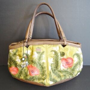 Vintage Papillon Floral Embroidered Handbag Purse